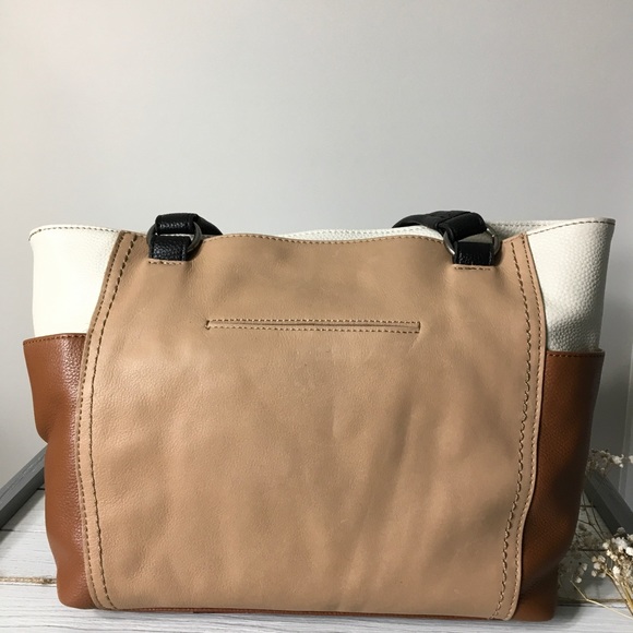 NWT The Sak Ashby Leather Satchel Neutral /Gold - Picture 2 of 4